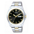 Citizen Men's Two-tone Stainless Watch w/ Round Black Dial